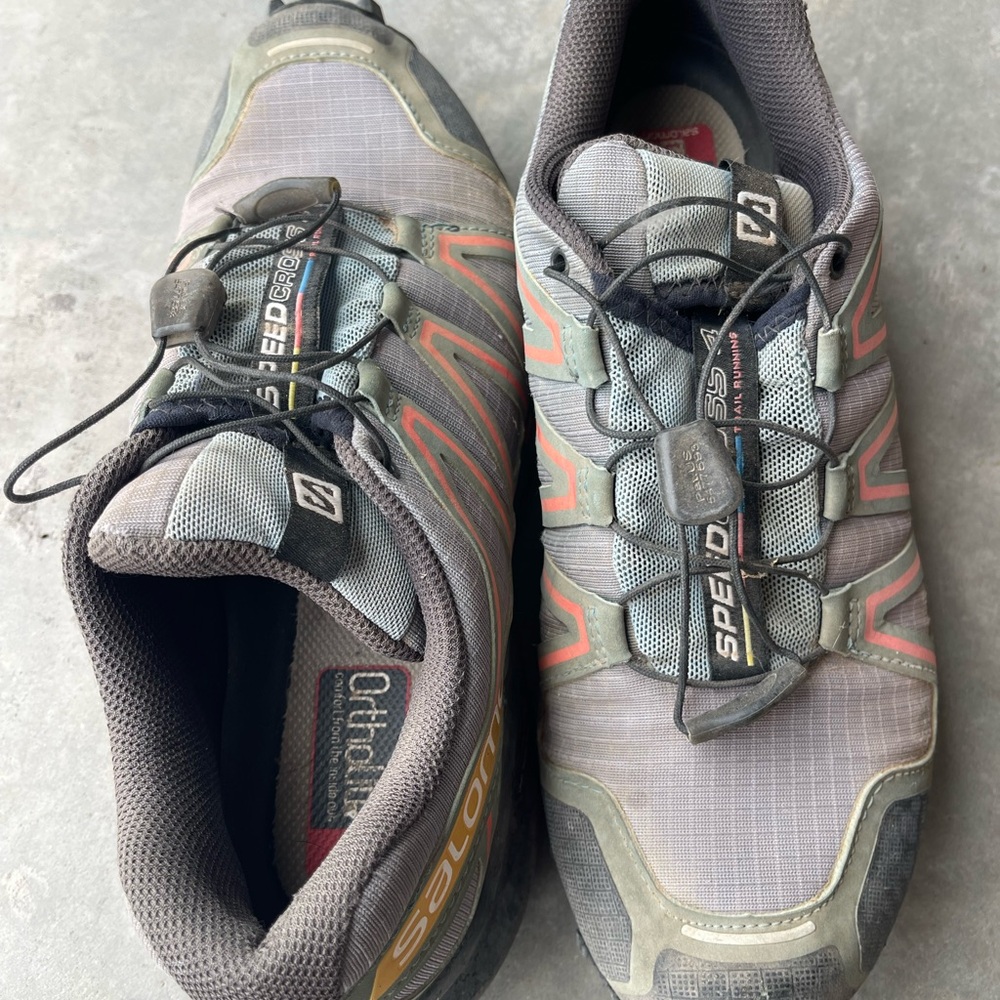 Salomon Men's Gray and Red Speedcross Shoes